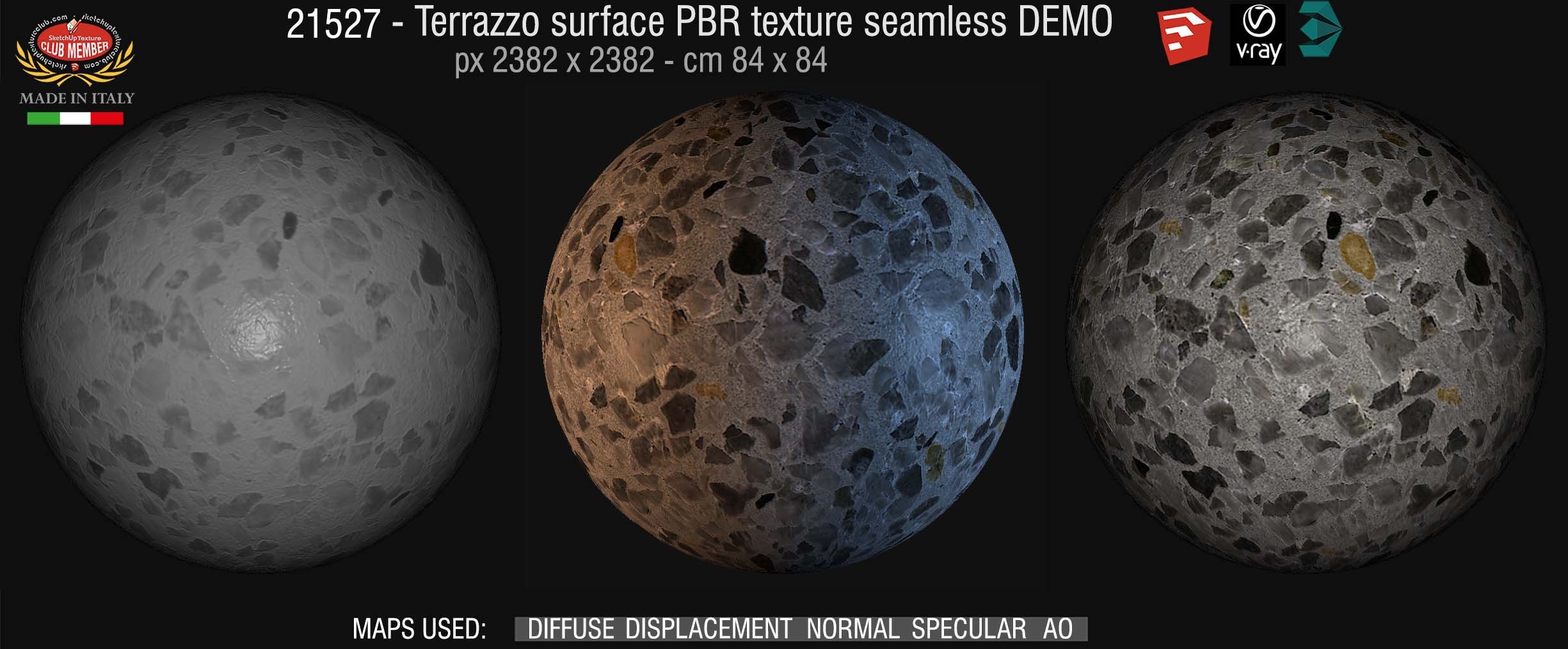 21527 Terrazzo surface PBR texture seamless DEMO