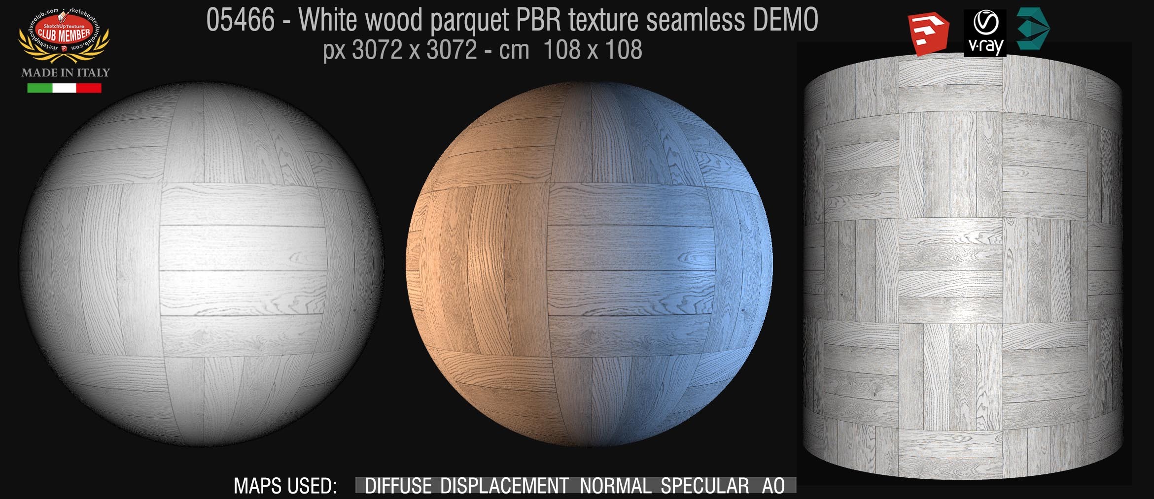 05466 white parquet PBR texture seamless DEMO