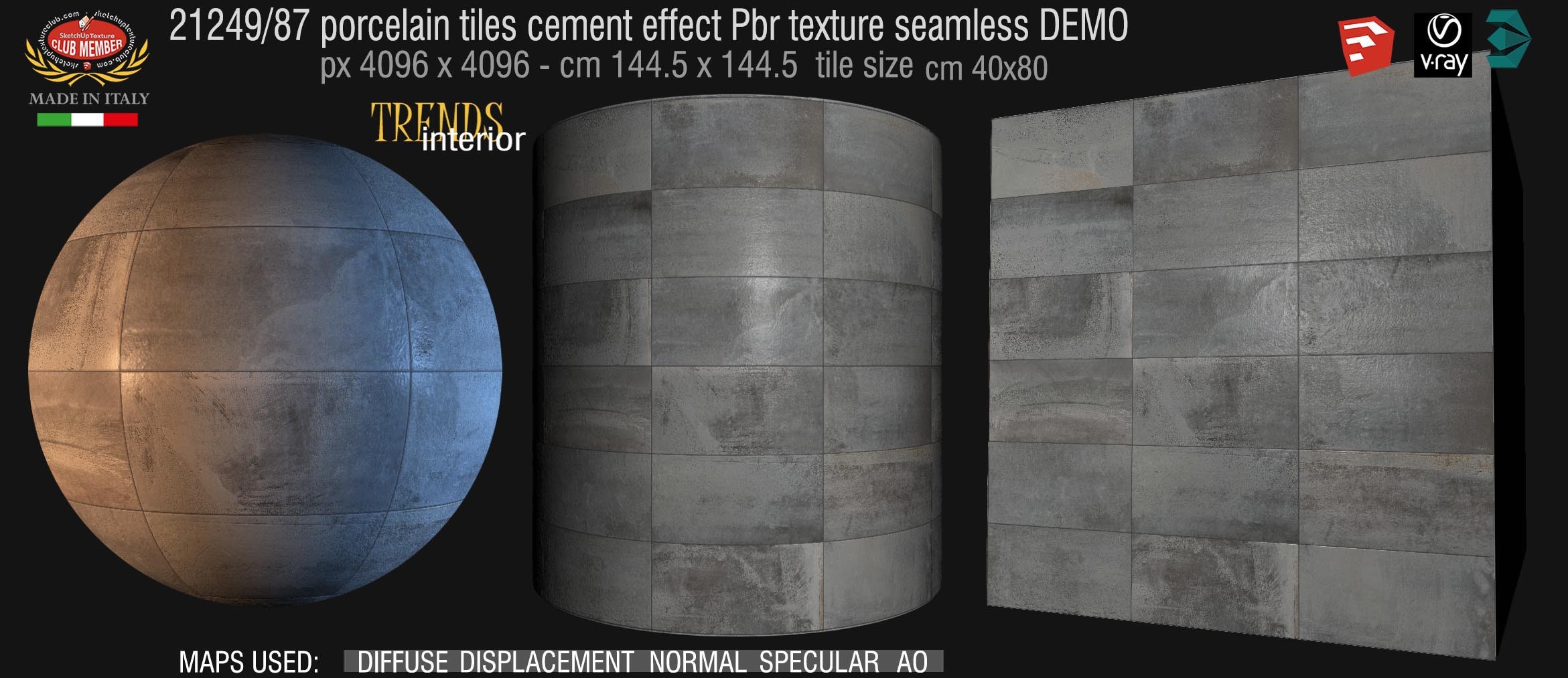 21249 Concrete wall tile pbr texture seamless DEMO