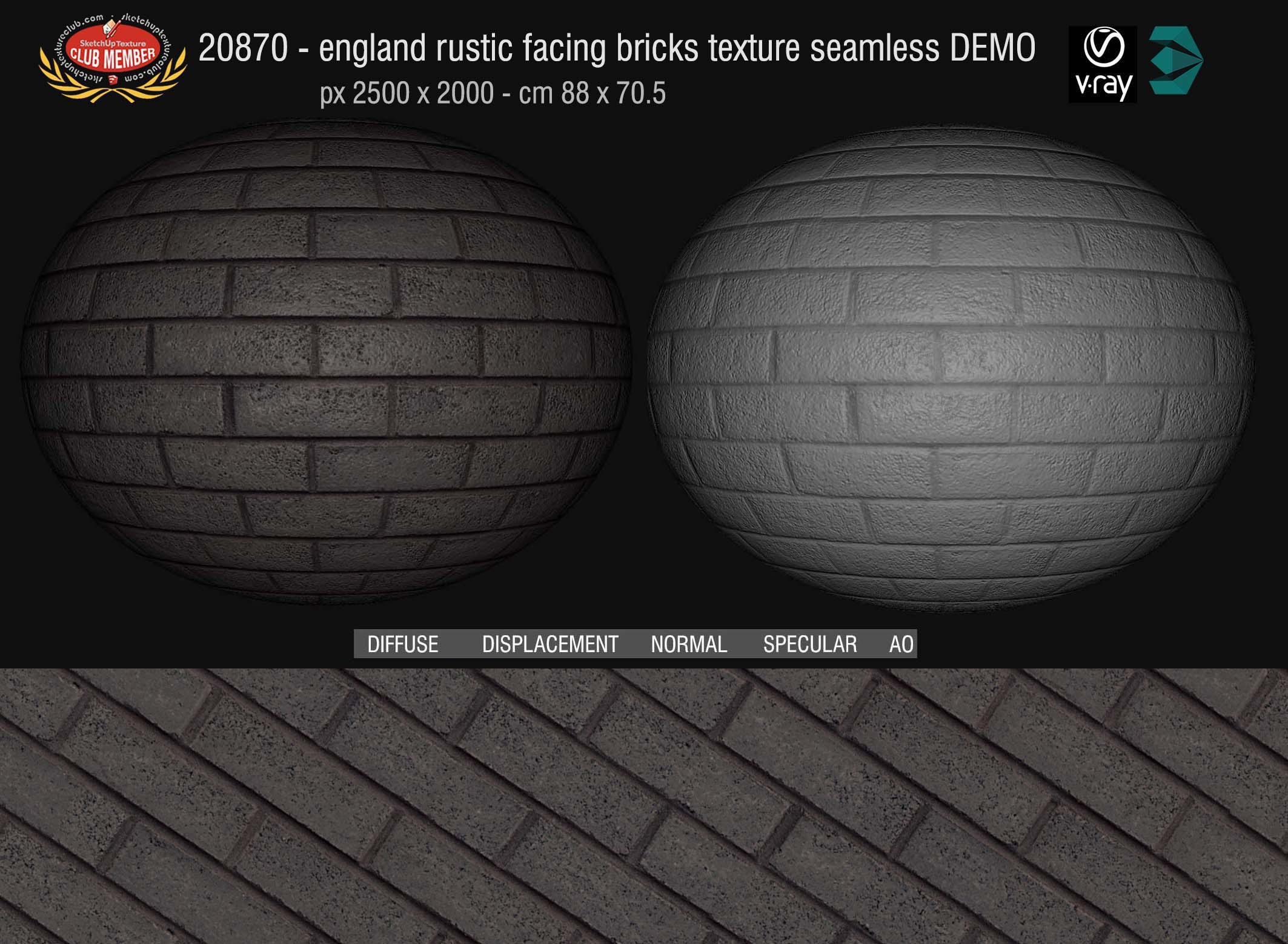 20870 England rustic facing bricks texture seamless + maps DEMO