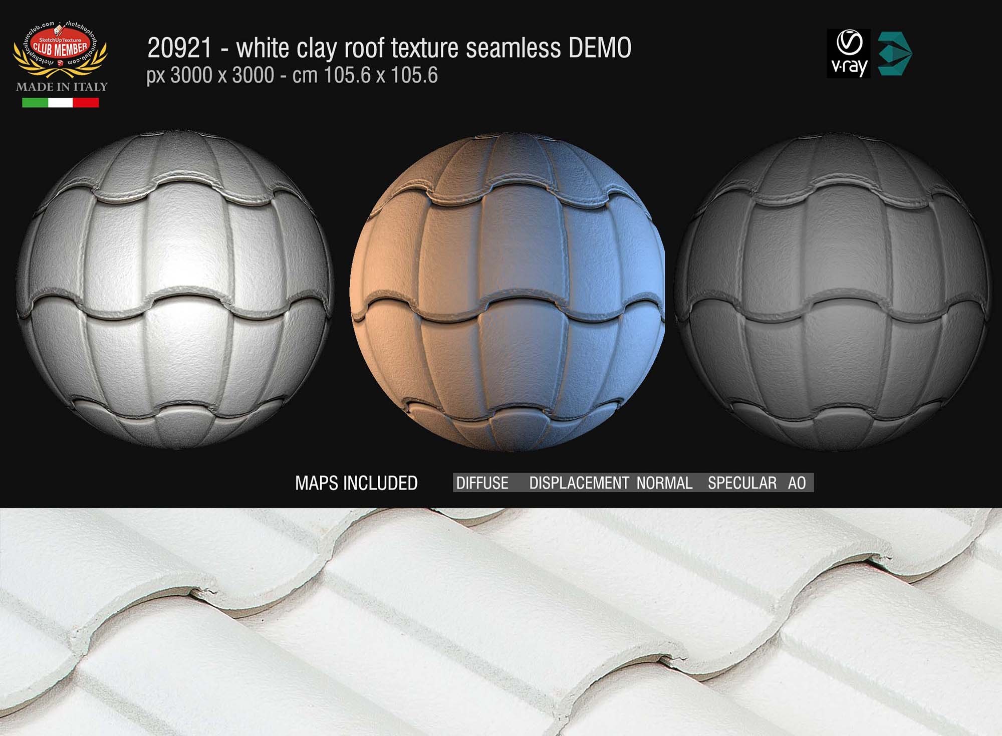 20921 White clay roof texture + maps DEMO