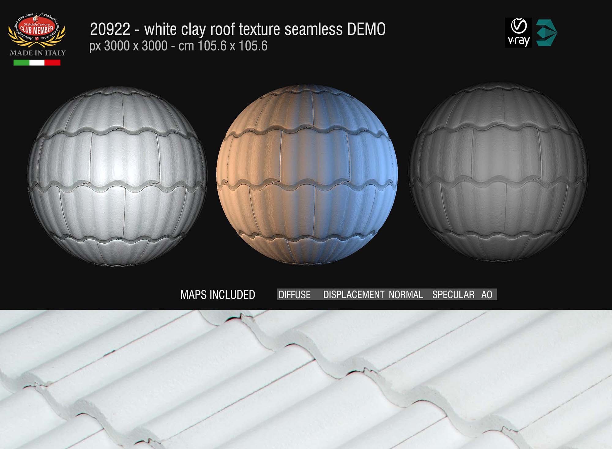 20922 White clay roof texture + maps DEMO