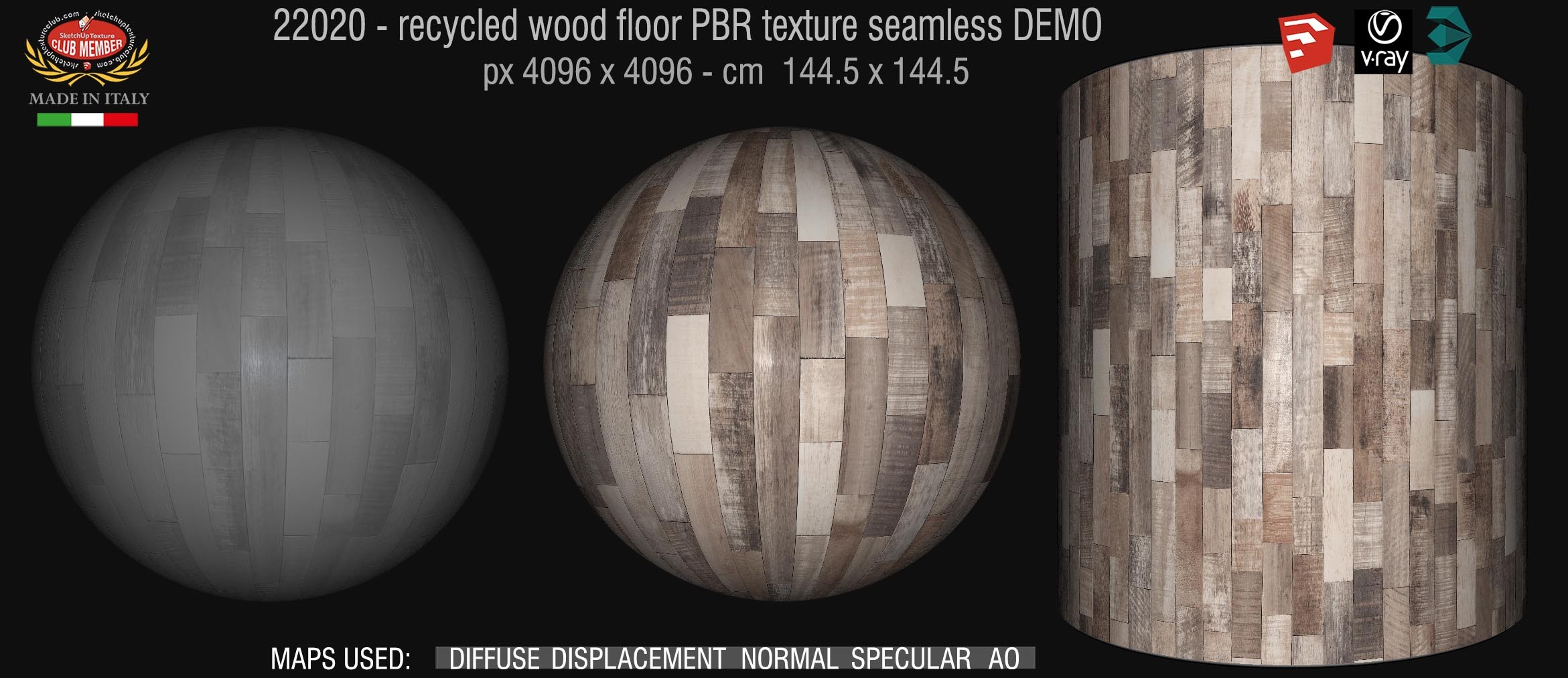 22020 recycled wood floor PBR texture seamless DEMO
