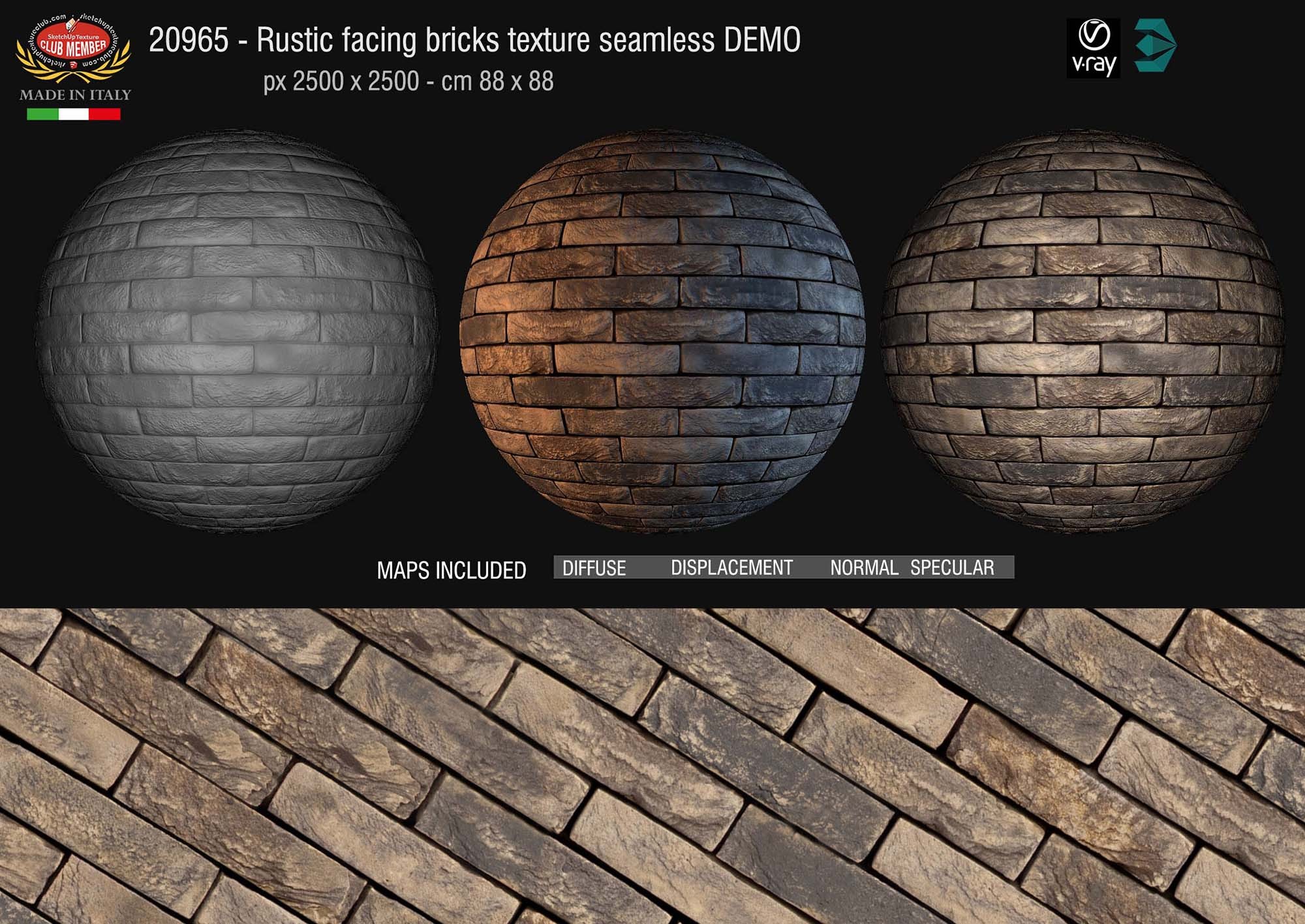 20965 Rustic facing bricks texture + maps DEMO