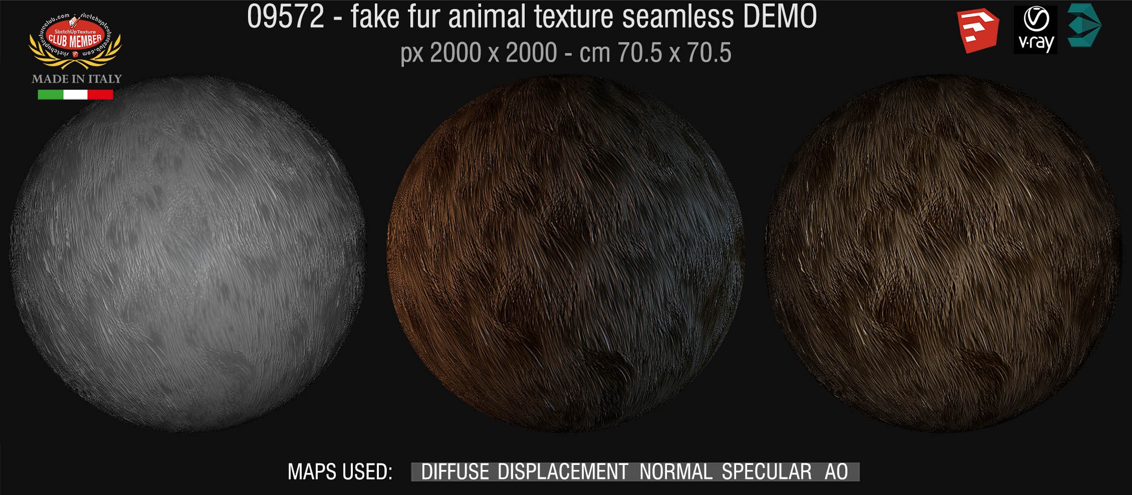 09572 HR fake fur animal texture seamless + maps DEMO