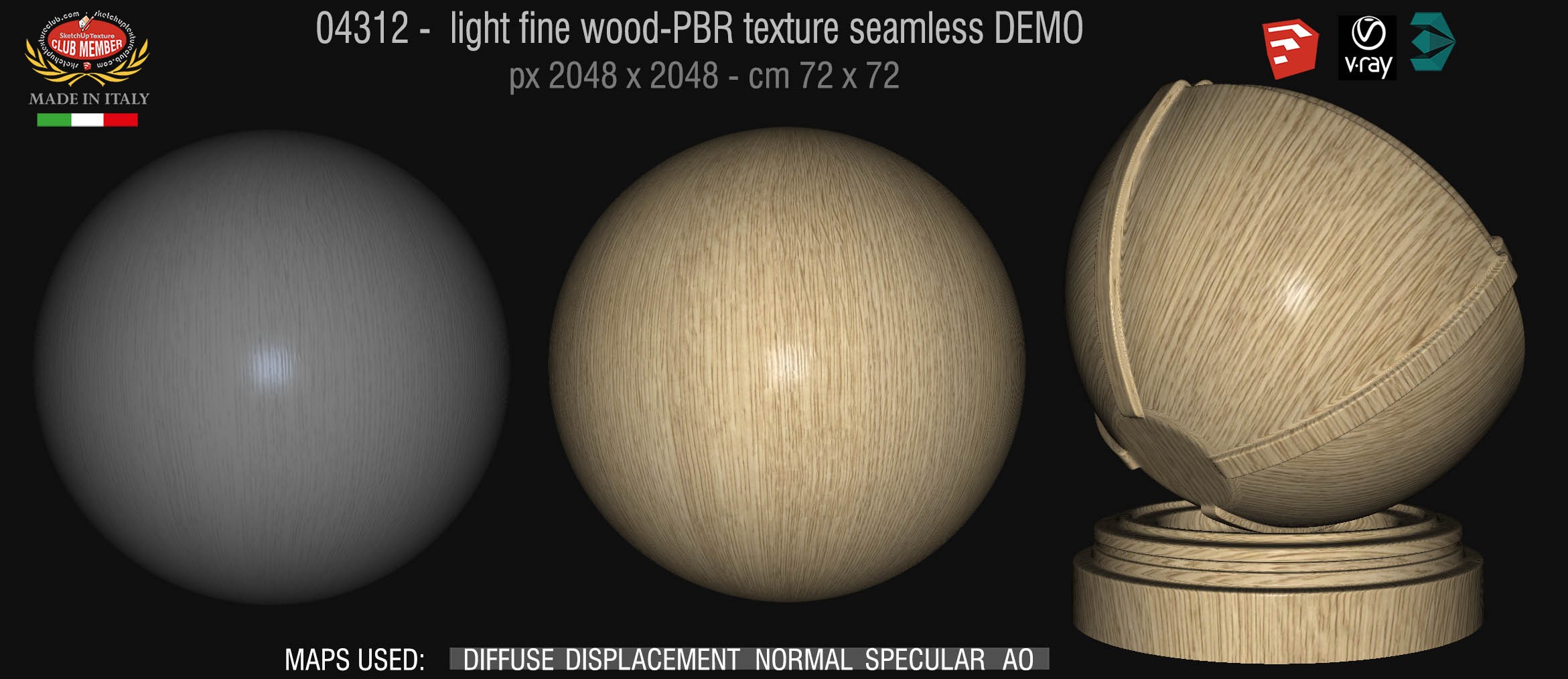 04312 Light fine wood-PBR texture seamless DEMO