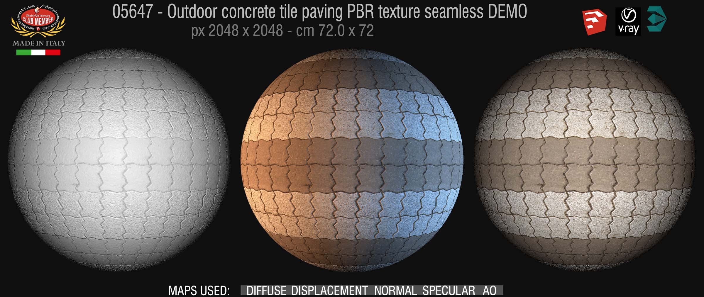 05647 Paving outdoor concrete regular block PBR texture seamless DEMO