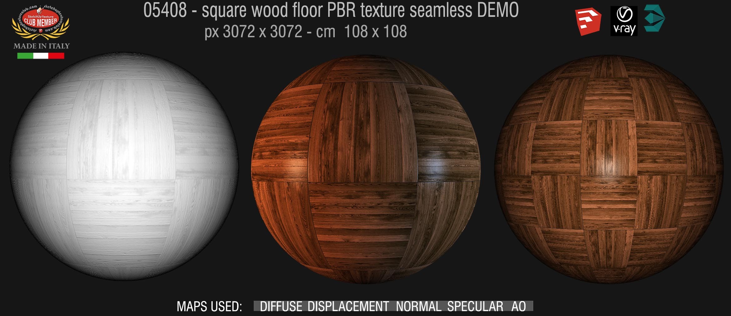 05408 square wood floor PBR texture seamless DEMO