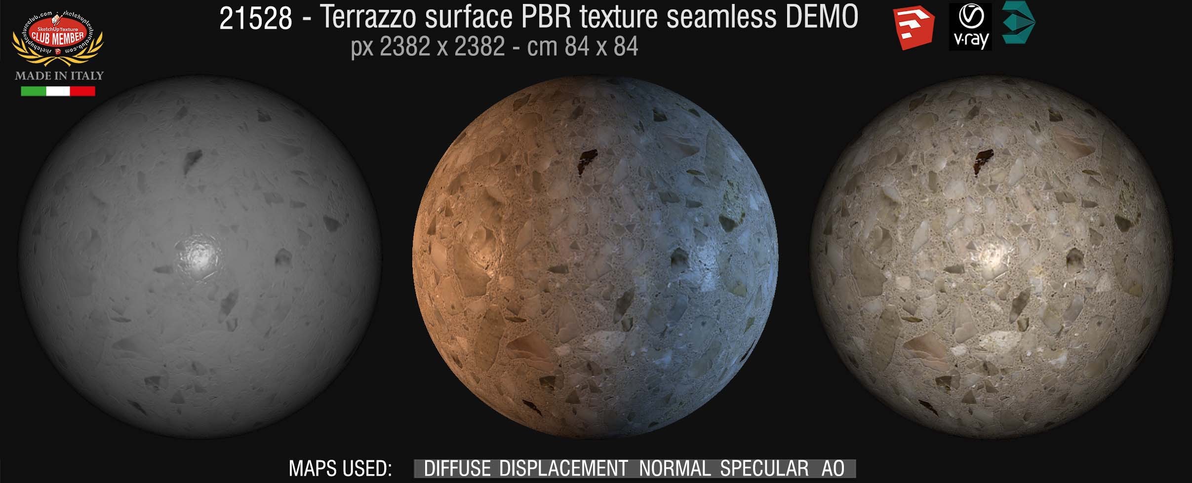 21528 Terrazzo surface PBR texture seamless DEMO