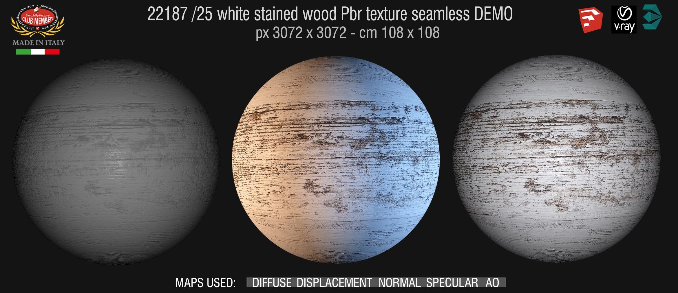 22187/25 white stained wood Pbr texture seamless DEMO