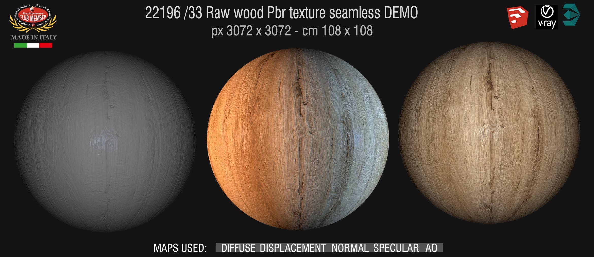 22196_33 Raw wood PBR texture seamless DEMO
