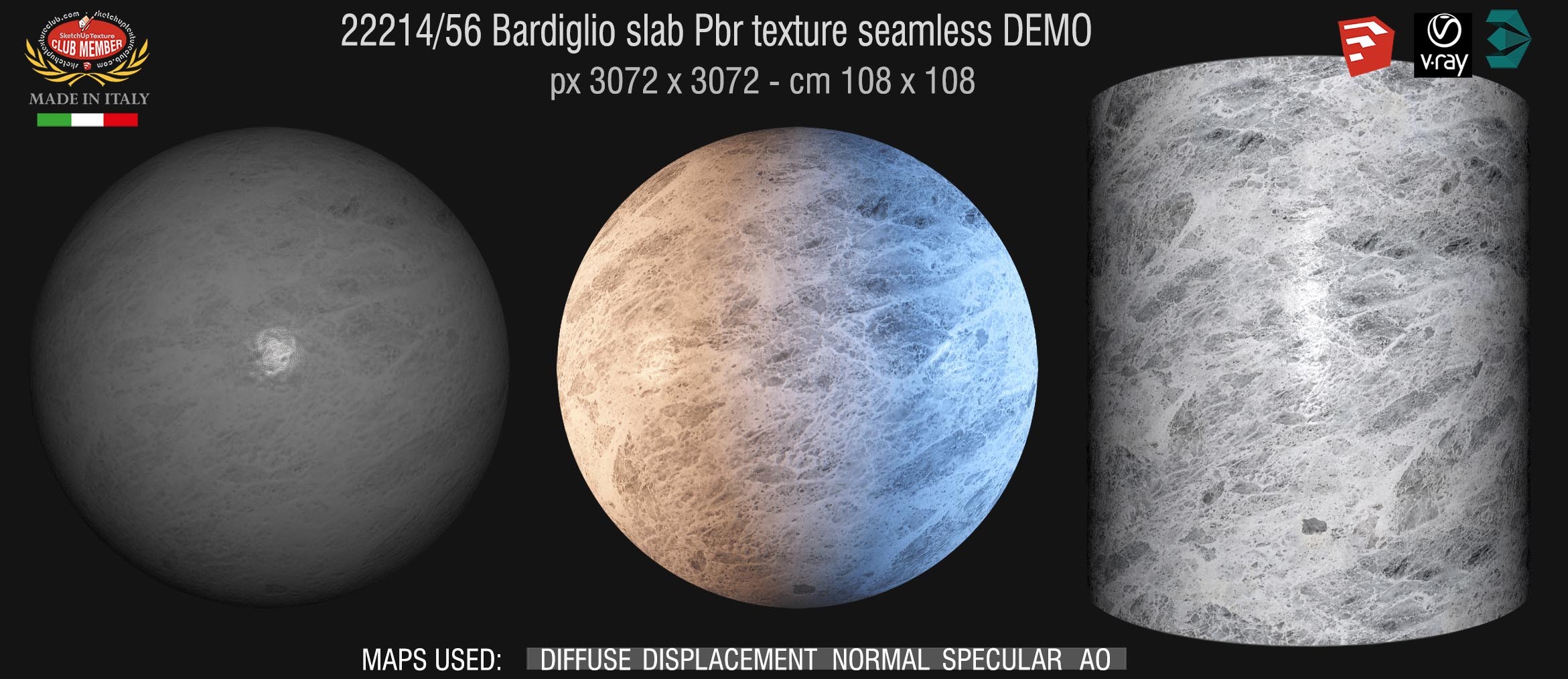 22214_56 Bardiglio slab Pbr texture seamless DEMO