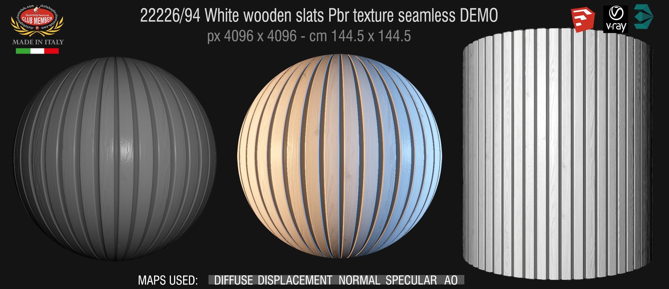 22226_94 White wooden slats Pbr texture seamless DEMO