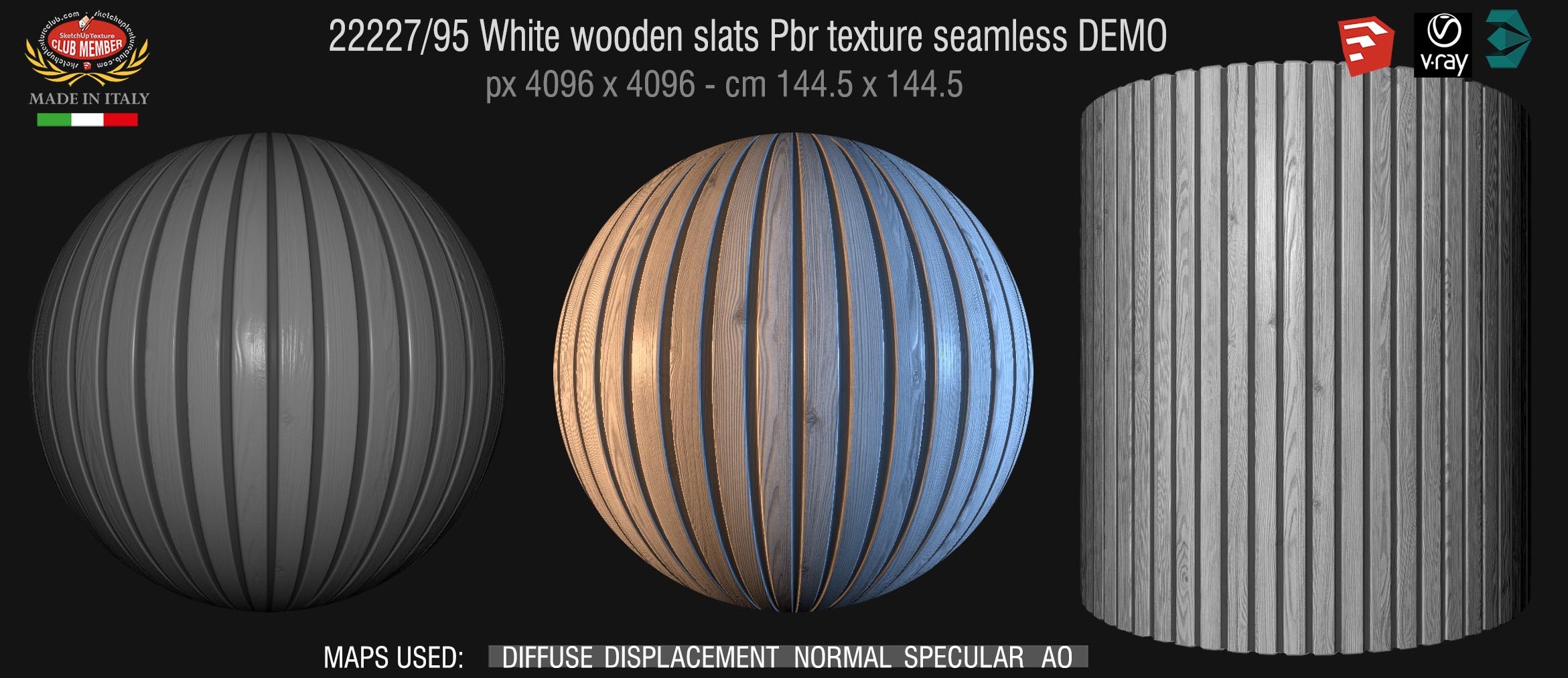 22227_95 White wooden slats Pbr texture seamless DEMO