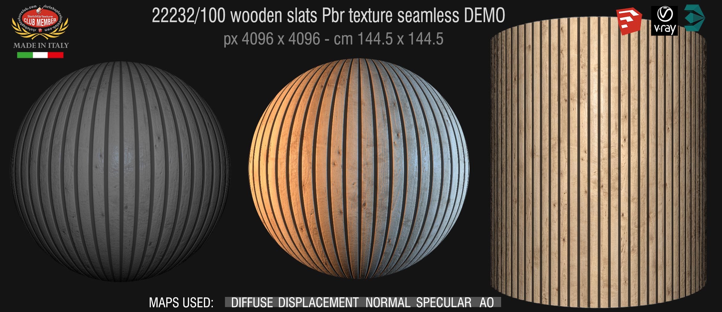 22232/100 wooden slats Pbr texture seamless DEMO