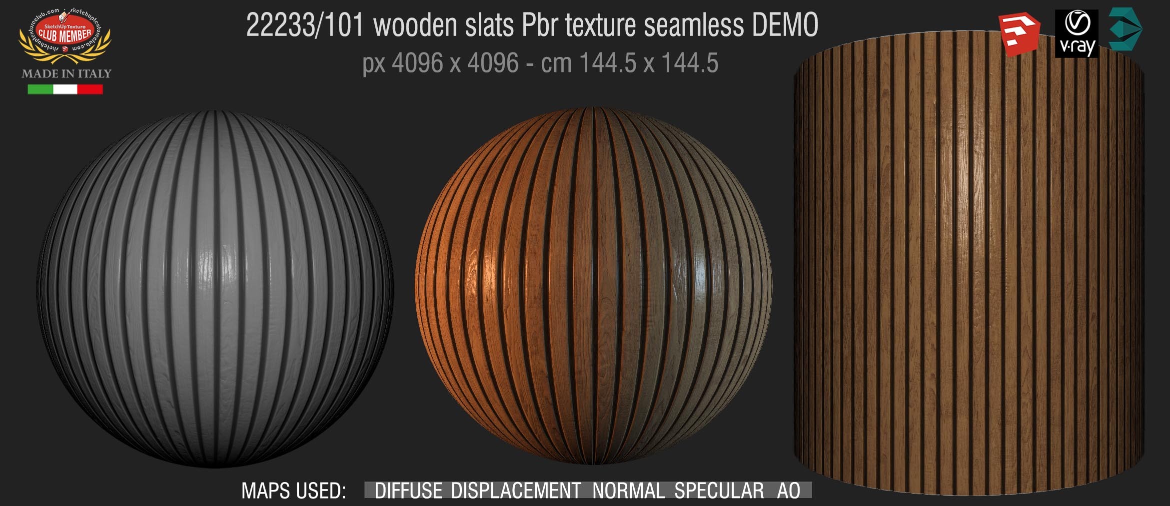22233/101 wooden slats Pbr texture seamless DEMO