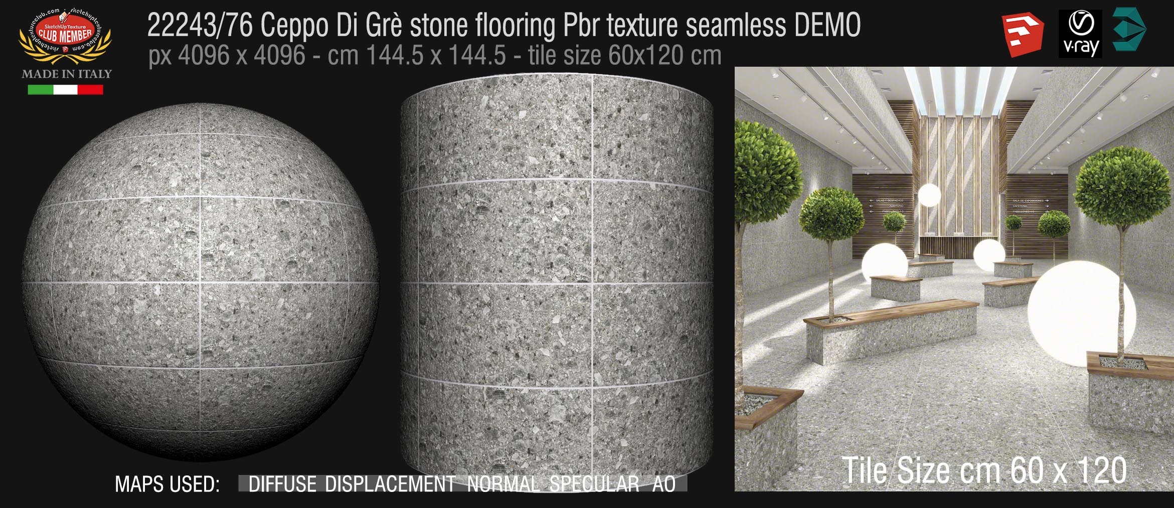 22243_76 Ceppo Di Grè stone flooring Pbr texture seamless DEMO - INTERIOR / OUTDOOR Paving - tile size 60x120 cm