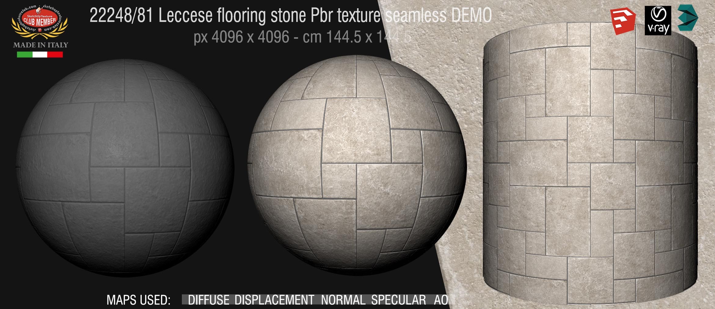 22248_81 Leccese flooring stone Pbr texture seamless DEMO - Limestone