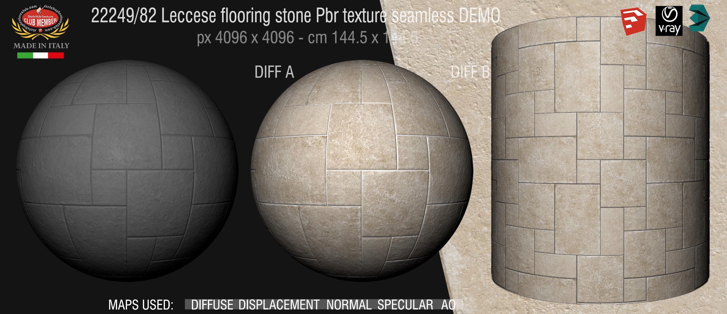 22249_82 Leccese flooring stone Pbr texture seamless DEMO / limestone