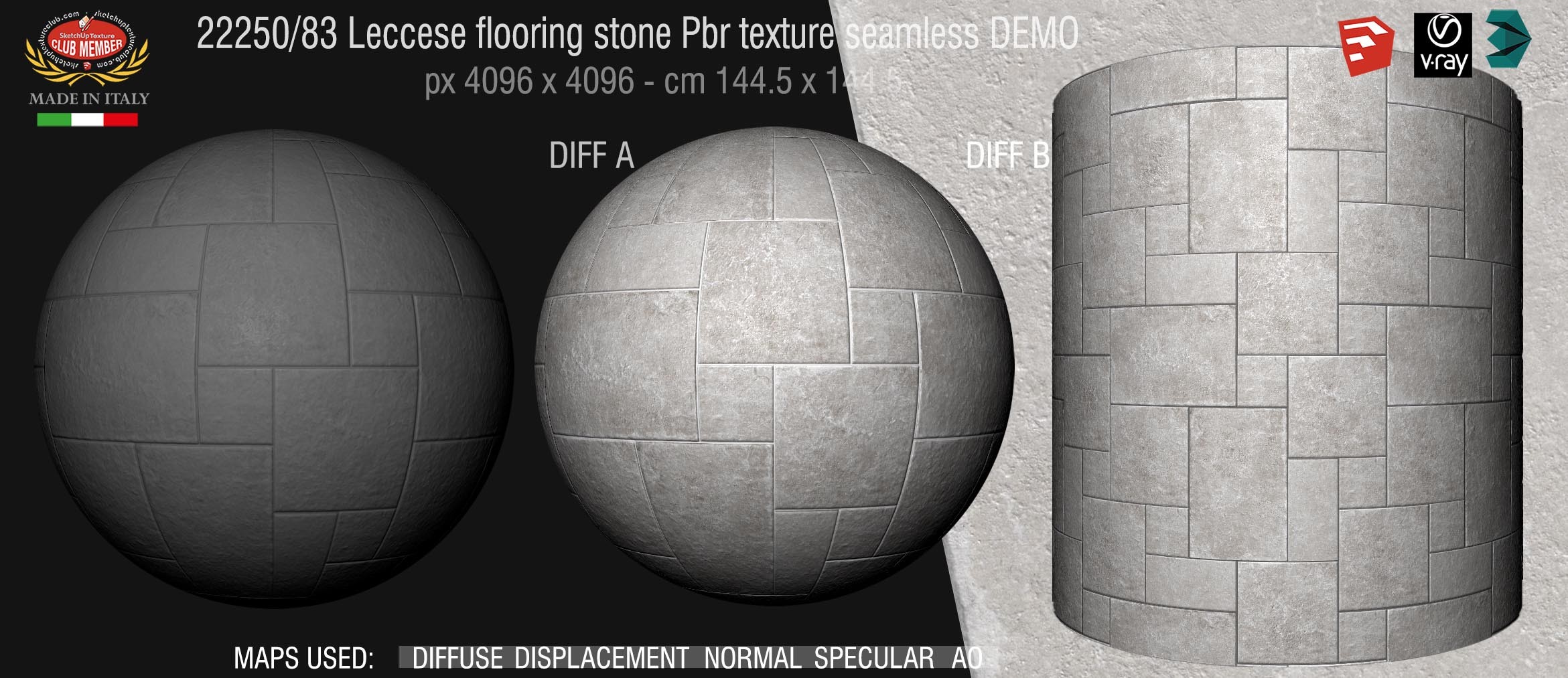 22250_83 Leccese flooring stone Pbr texture seamless DEMO - Limestone