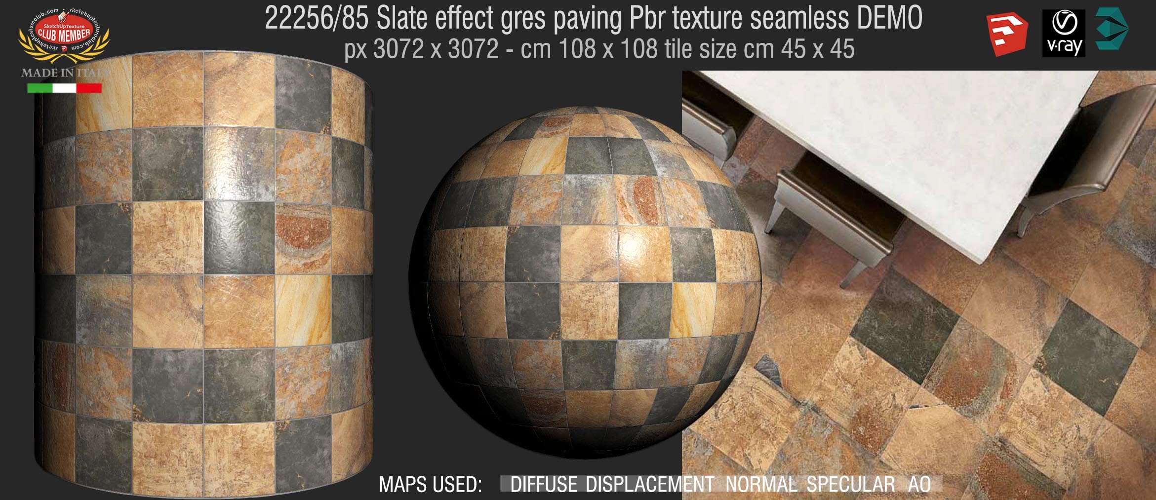 22256_85 Slate  effect gres paving Pbr texture seamless DEMO