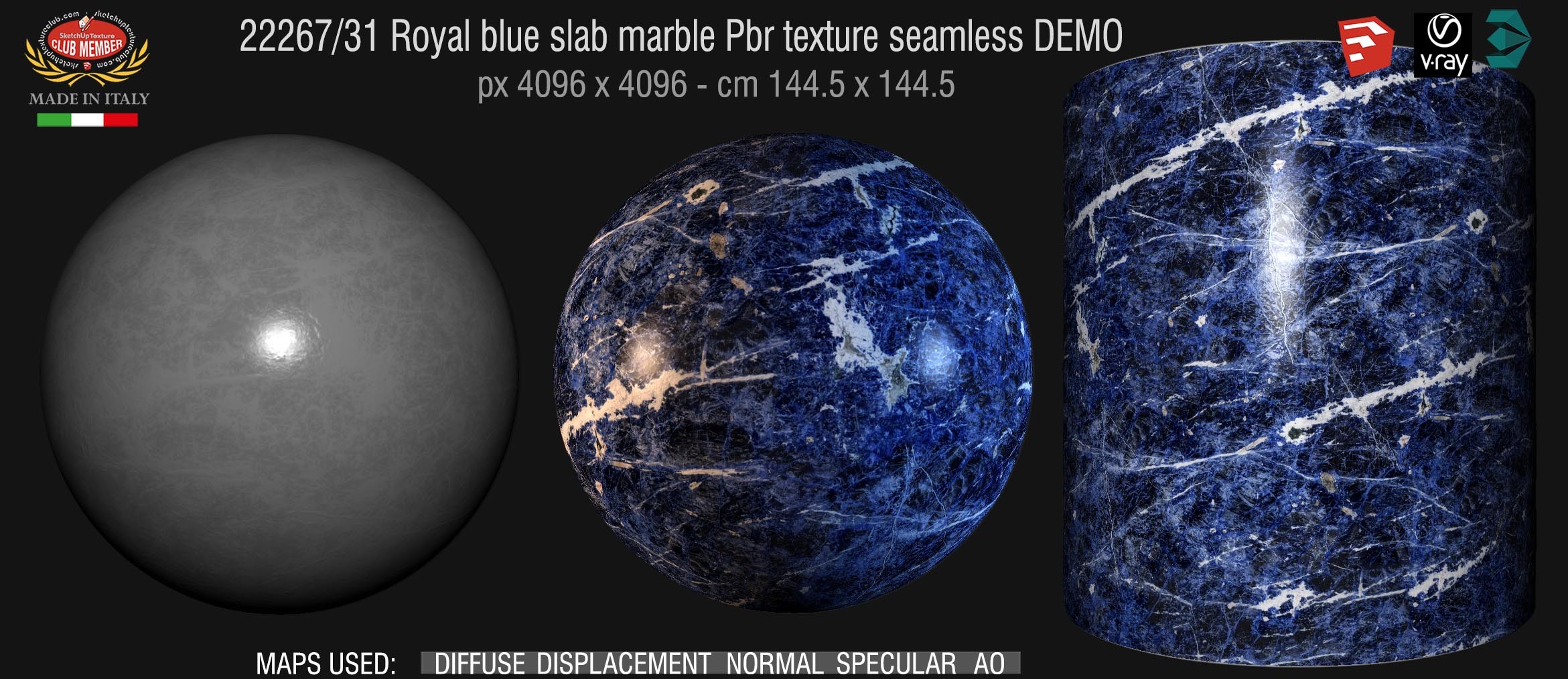 22267_31 Royal blue slab marble Pbr texture seamless DEMO