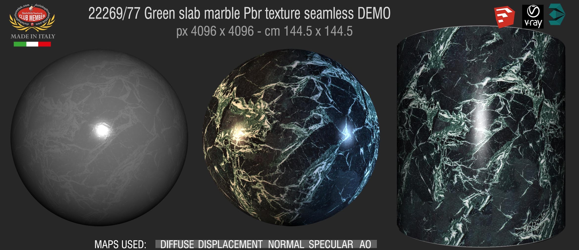 22268_77 Green slab marble Pbr texture seamless DEMO