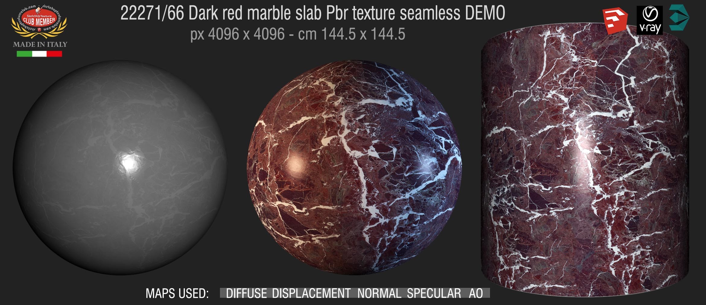 22271_66 Dark red marble slab Pbr texture seamless DEMO