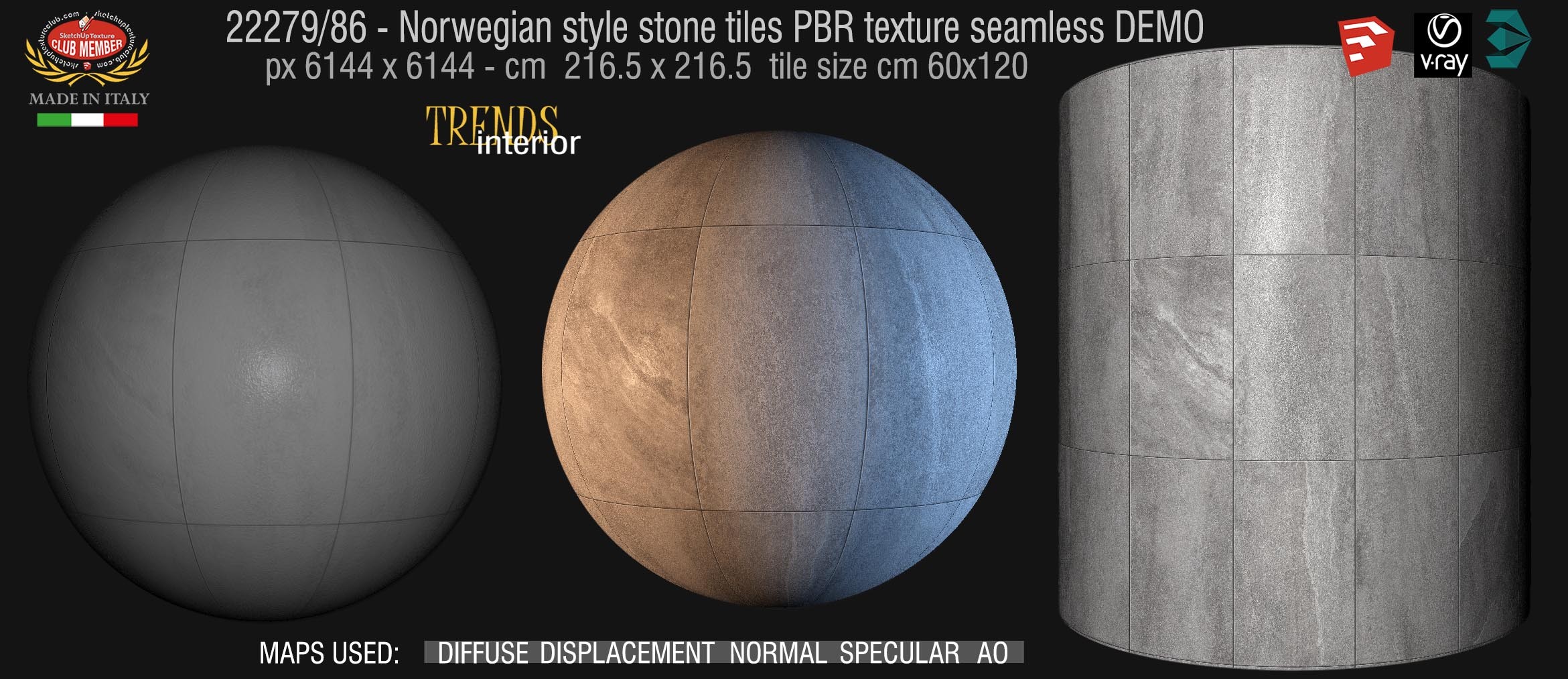 22279_86 -Norvegian style stone tiles PBR texture seamless DEMO