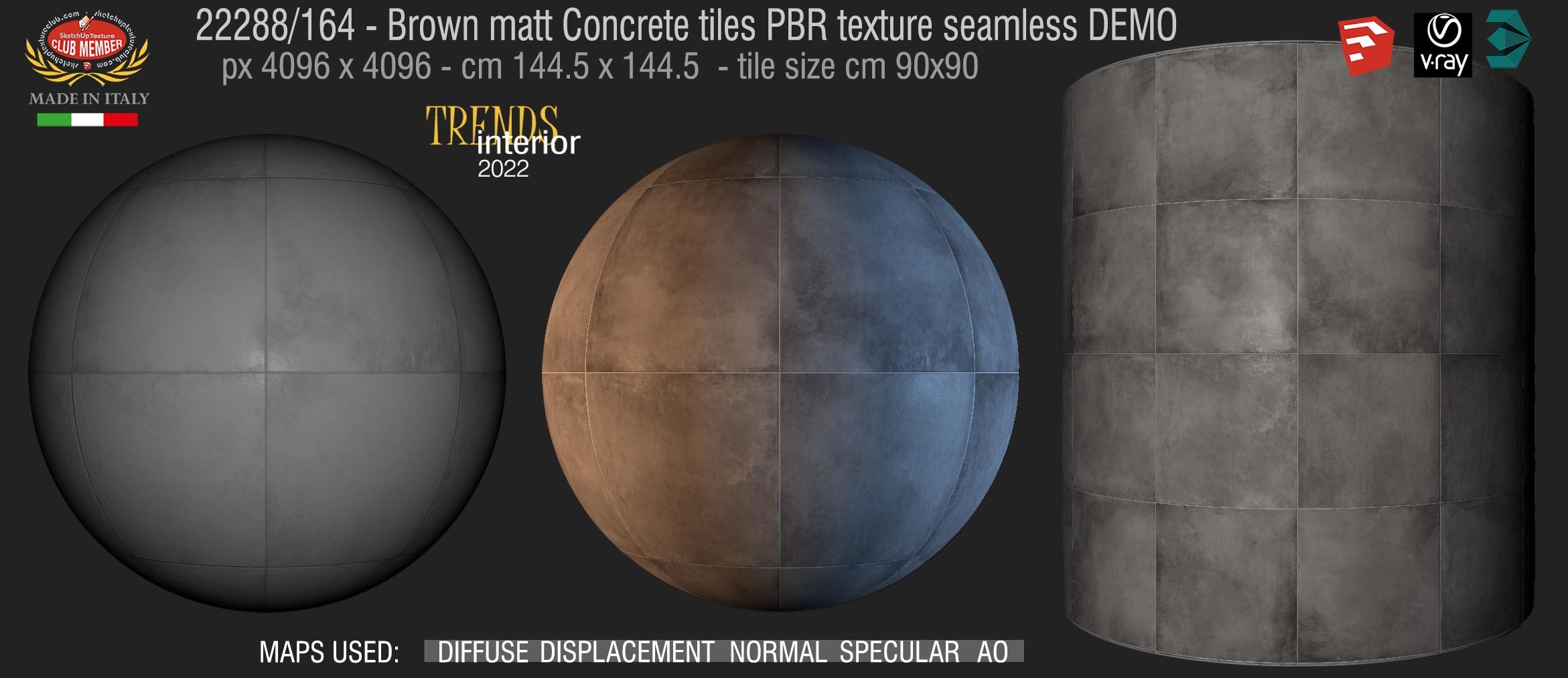 22288_164_Brown matt Concrete tiles PBR texture seamless DEMO
