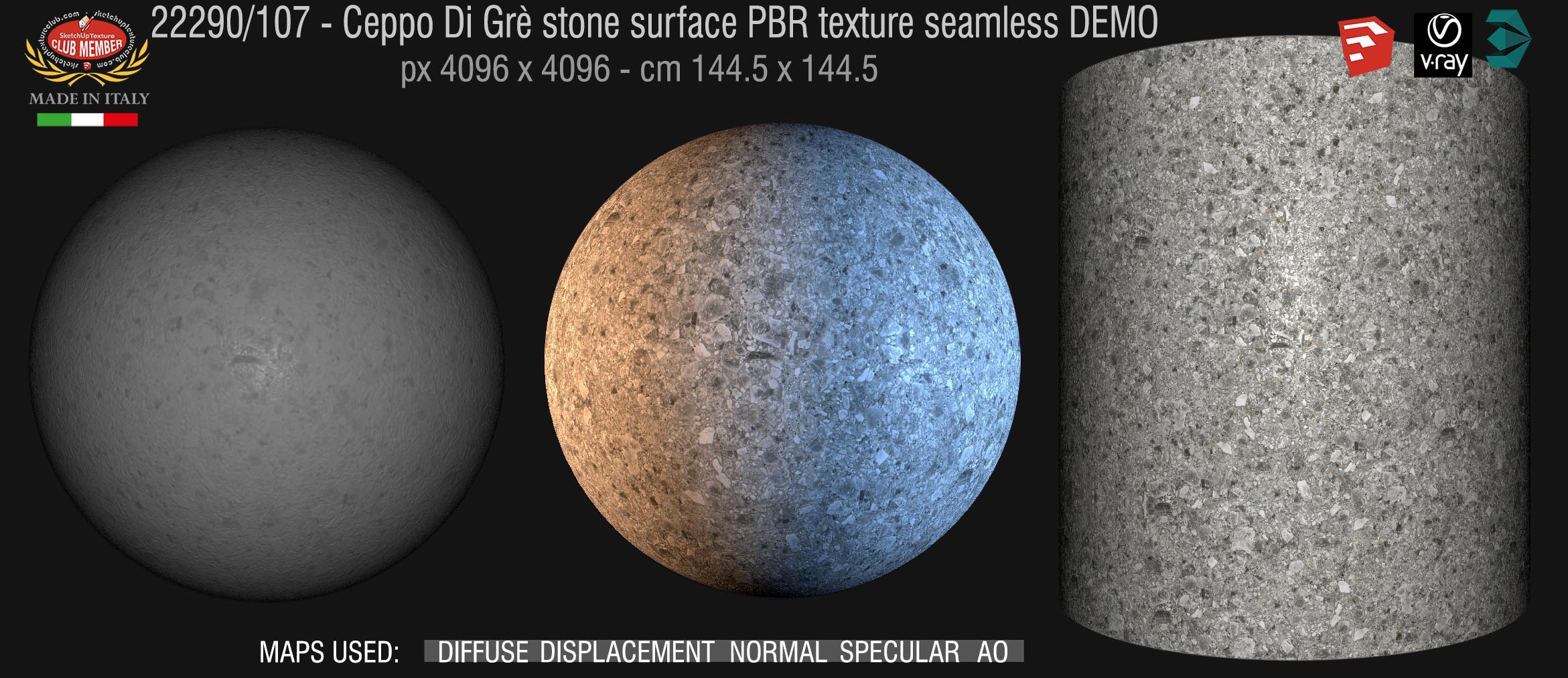 22290_107 Ceppo Di Grè stone surface PBR texture seamless DEMO