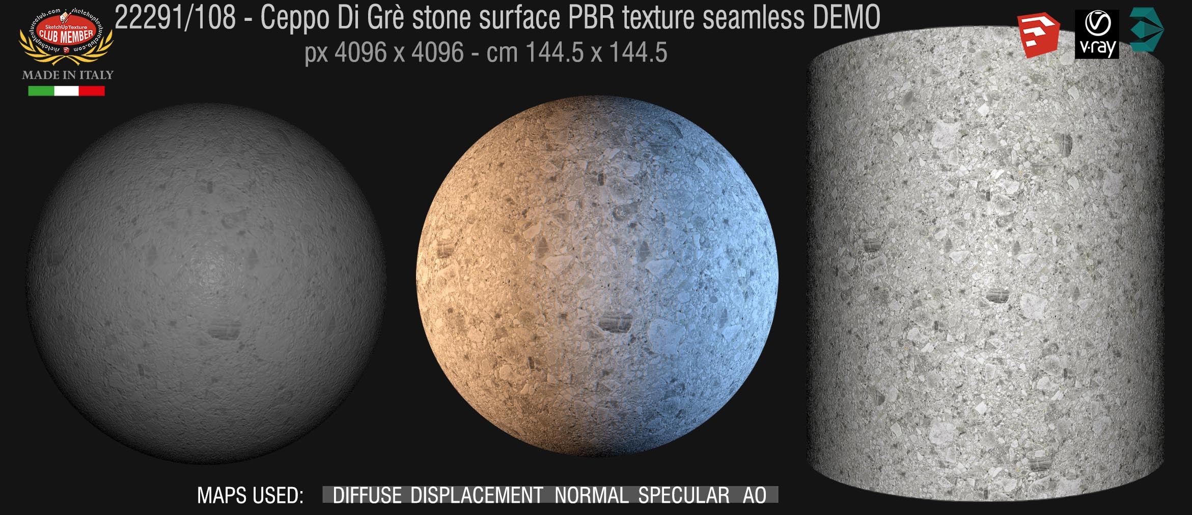 22291_108 Ceppo Di Grè stone surface PBR texture seamless DEMO