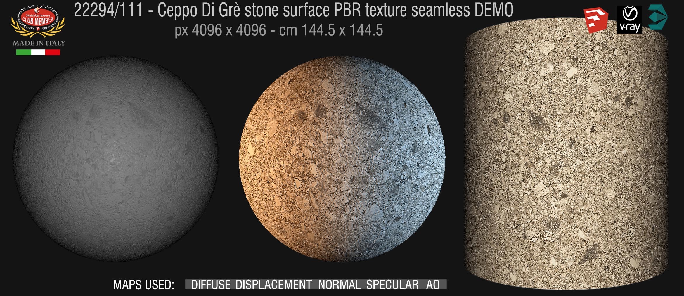 22294_111 Ceppo Di Grè stone surface PBR texture seamless DEMO