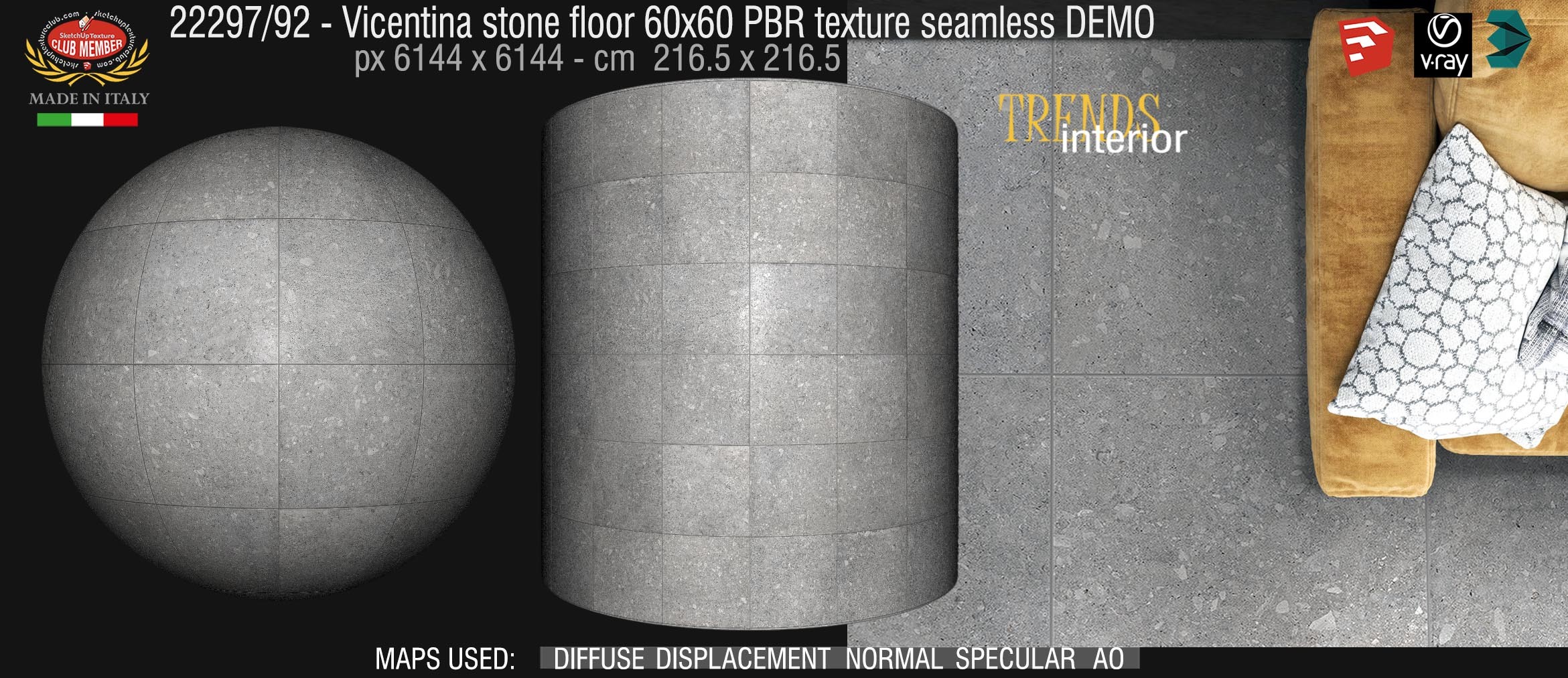 22297_92 - Vicentina stone floor 60x60 PBR texture seamless DEMO