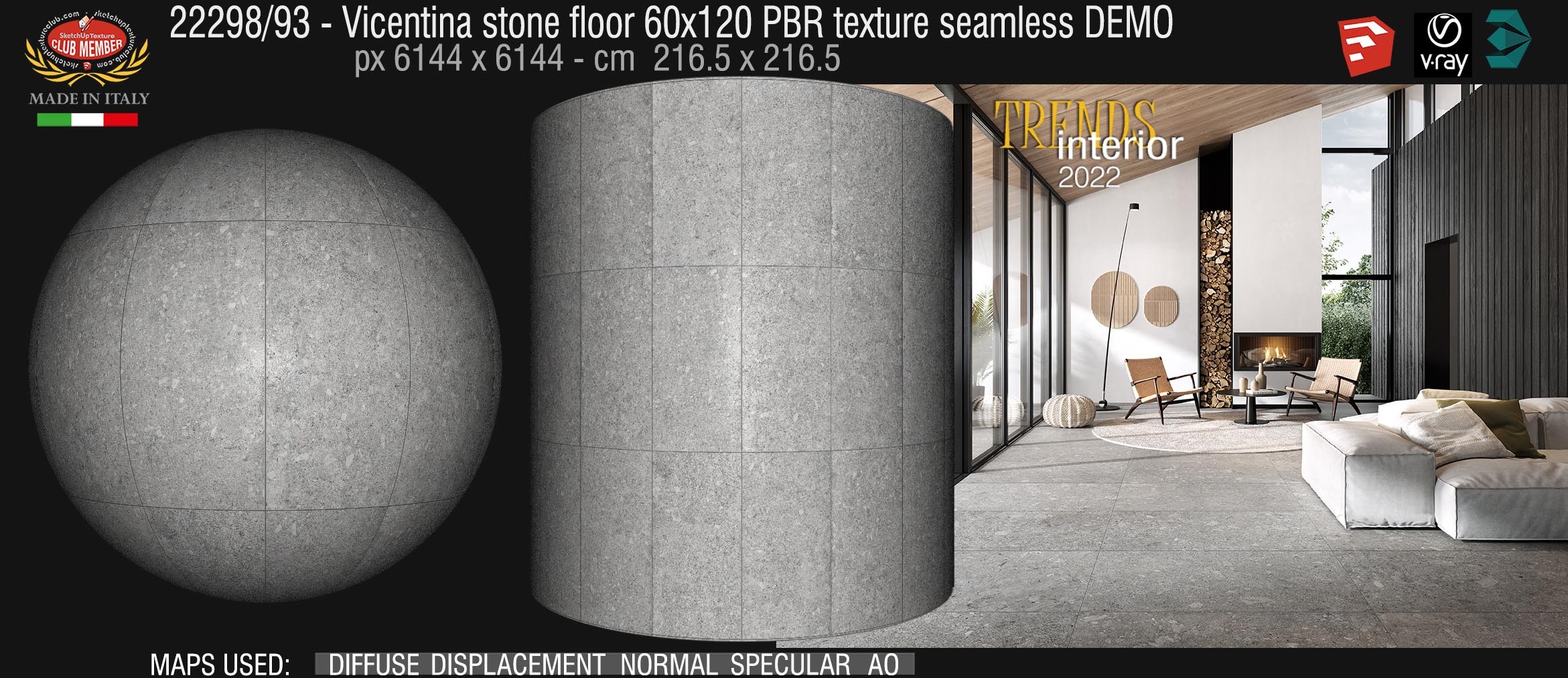 22298_93 Vicentina stone floor 60x120 PBR texture seamless DEMO