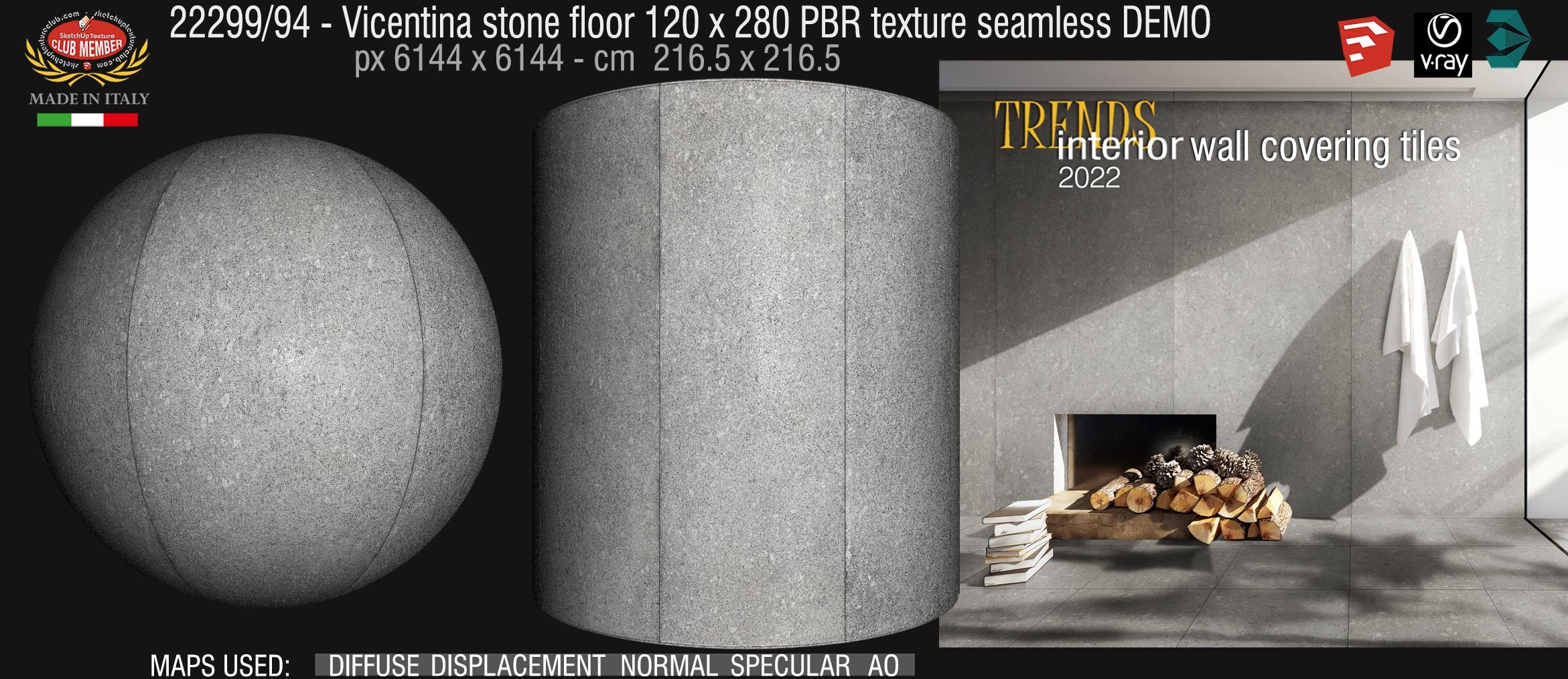 22299_94 Vicentina stone floor 120 x 280 PBR texture seamless DEMO