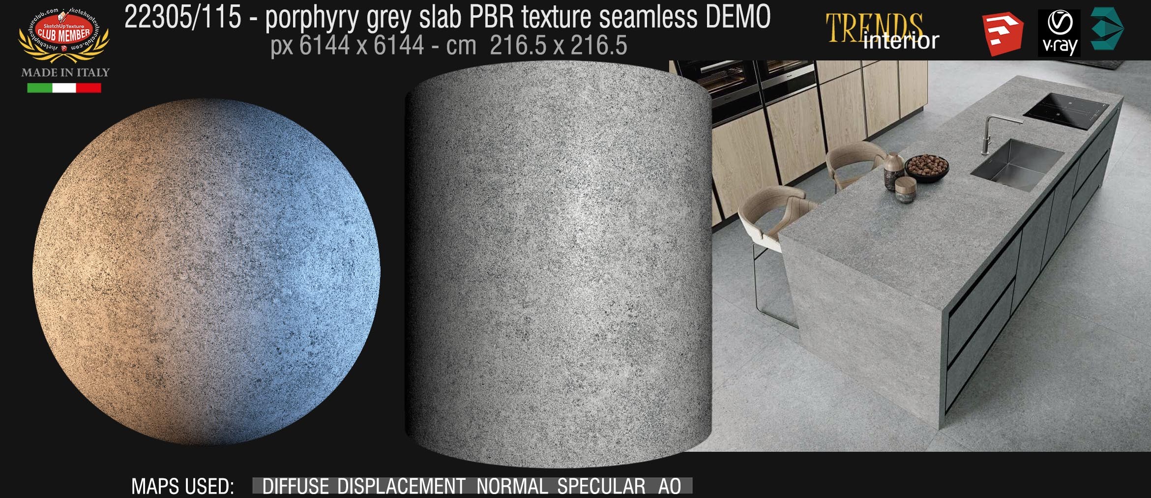 22305_115 Porphyry grey slab PBR texture seamless DEMO