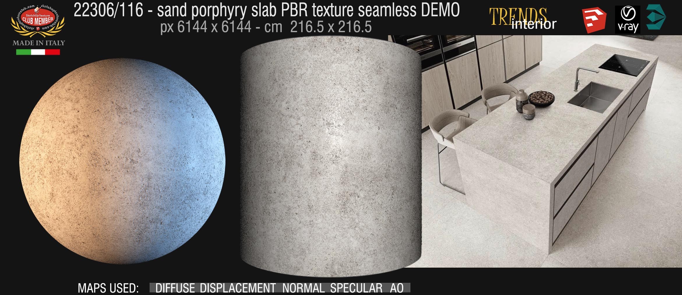 22306_116 sand porphyry slab PBR texture seamless DEMO