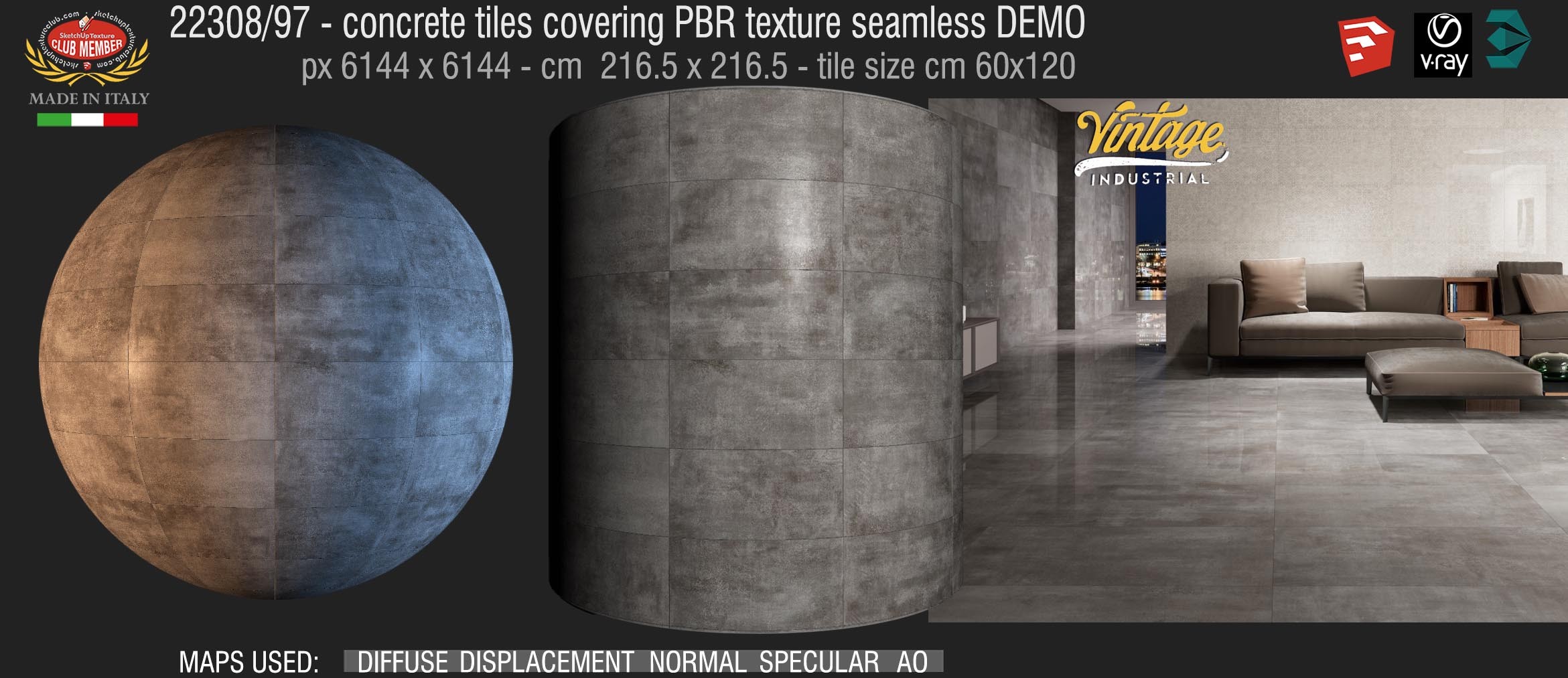 22308_97 concrete tiles covering PBR texture seamless DEMO