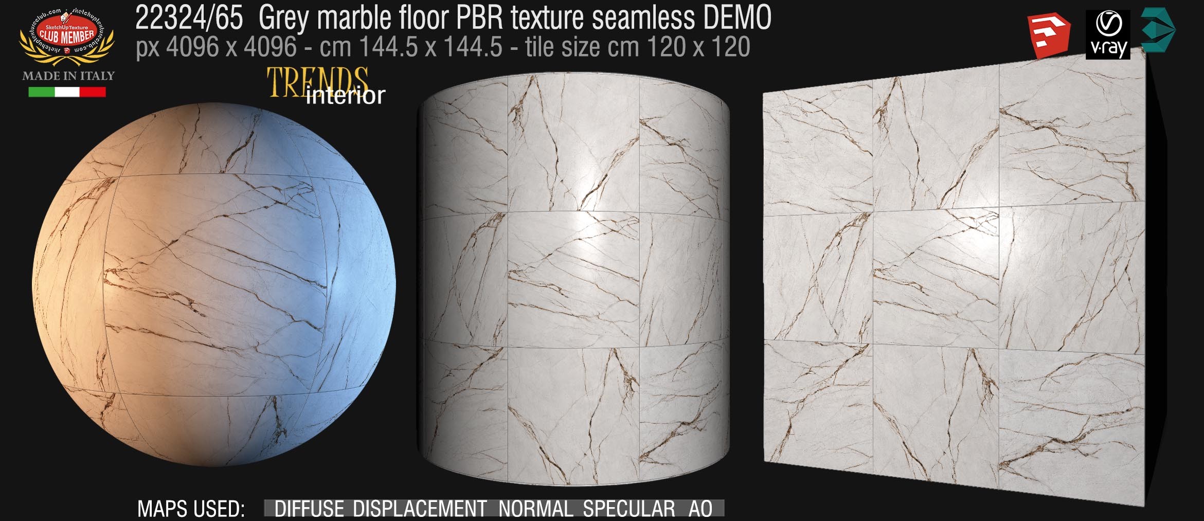22324_65 Grey marble floor PBR texture seamless DEMO