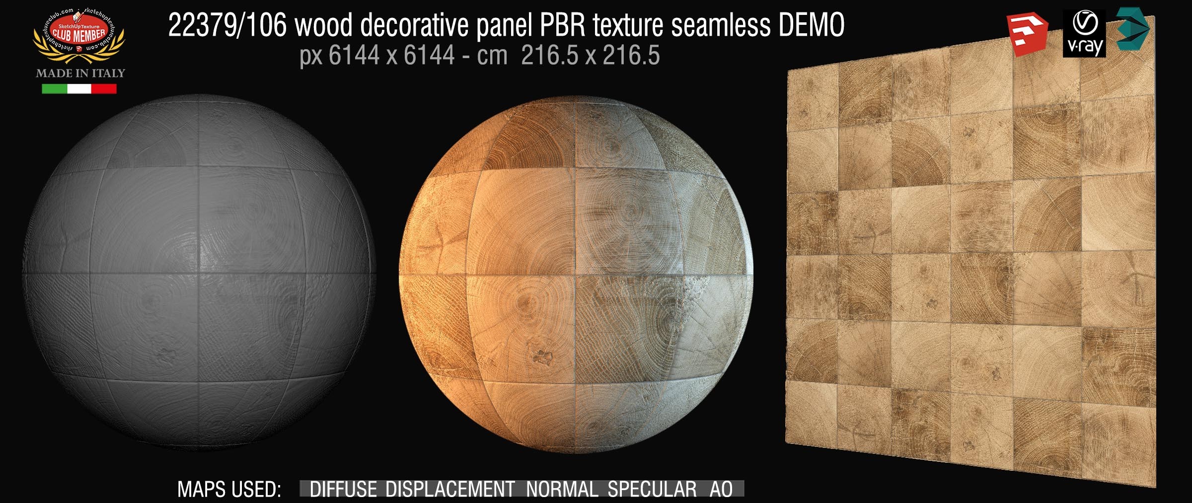 22379_106 wood decorative panel PBR texture seamless DEMO