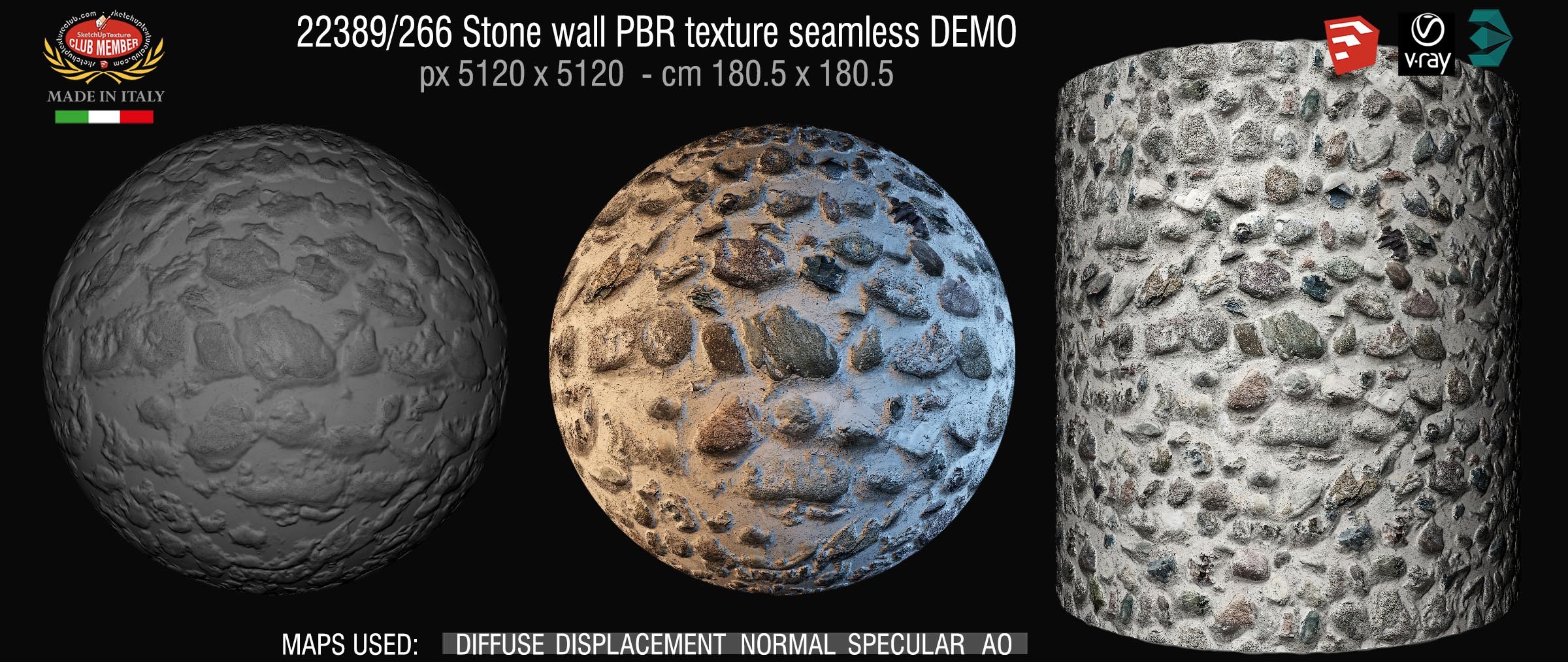 22389_266 Stone wall PBR texture seamless DEMO
