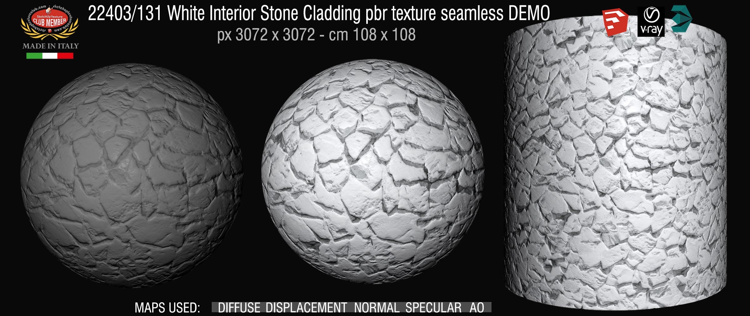 22403_131 White Interior Stone Cladding pbr texture seamless DEMO