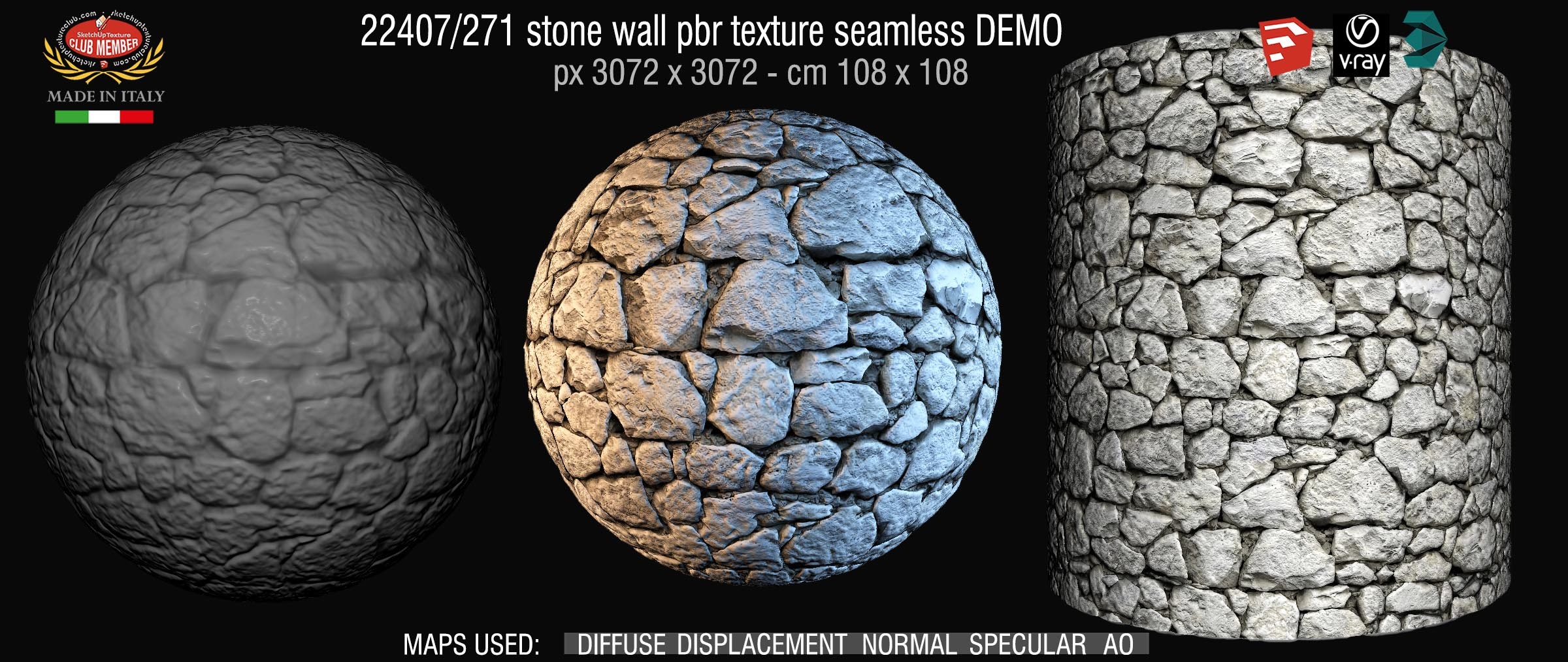22407_271 stone wall pbr texture seamless DEMO