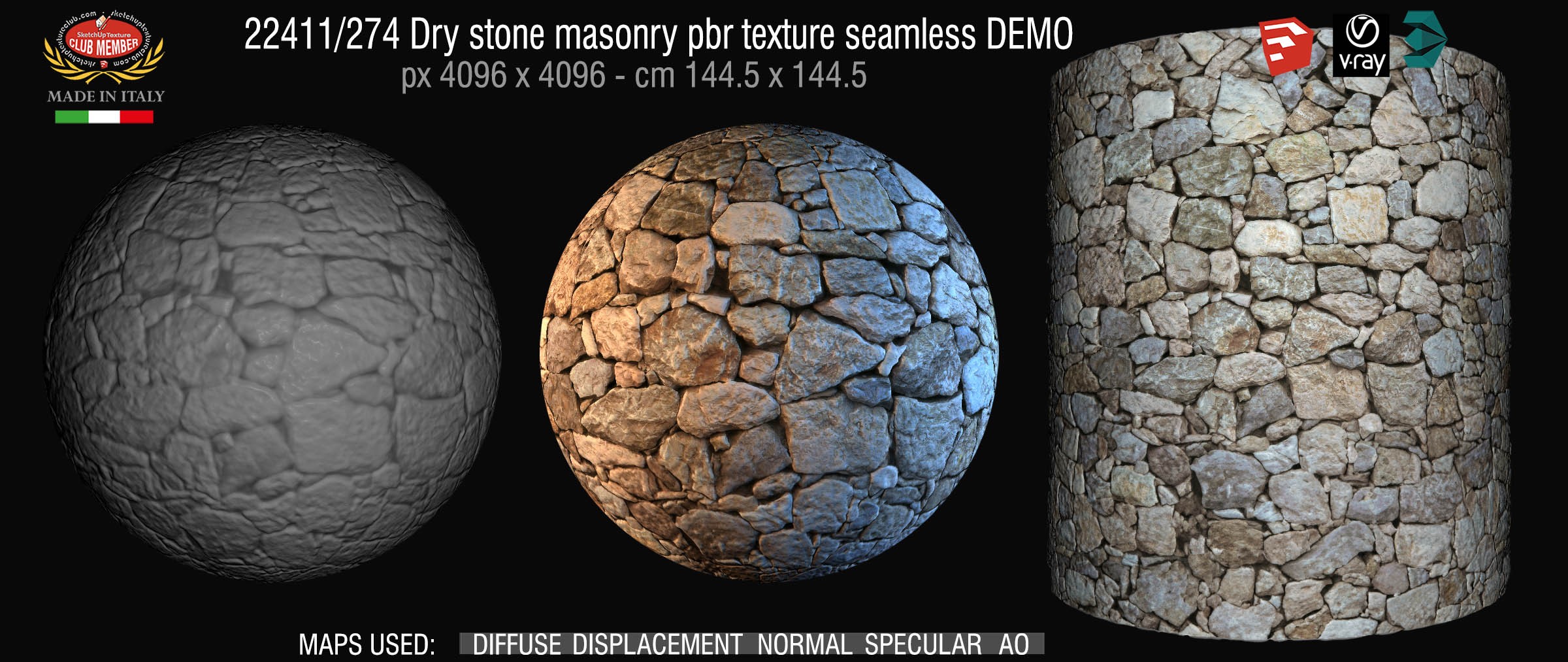 22411_274 Dry stone masonry pbr texture seamless DEMO