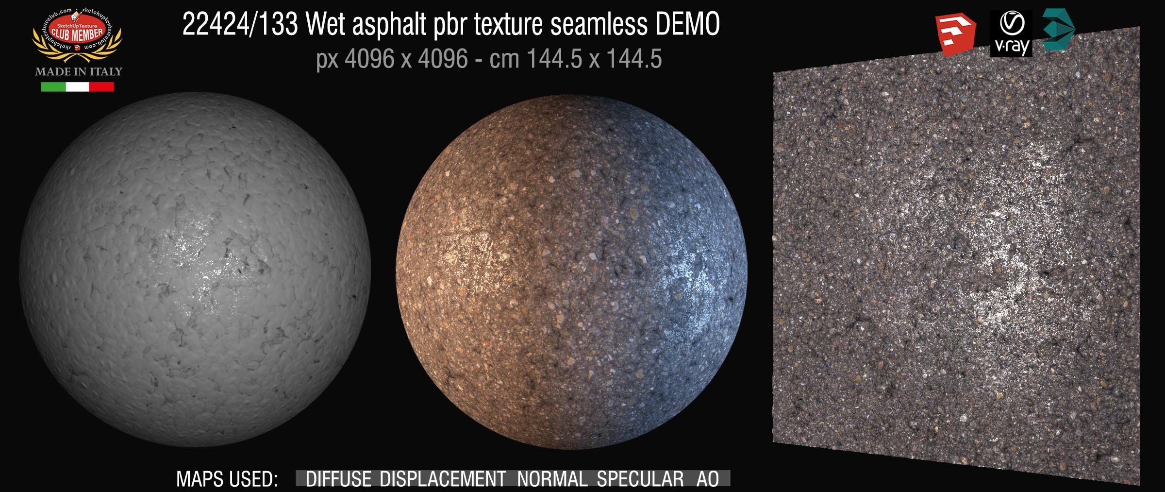 22424_133 Wet asphalt pbr texture seamless DEMO