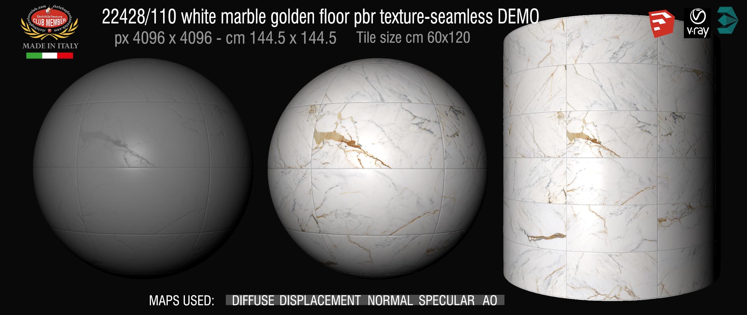22428_110 White marble golden veined floor pbr texture seamless