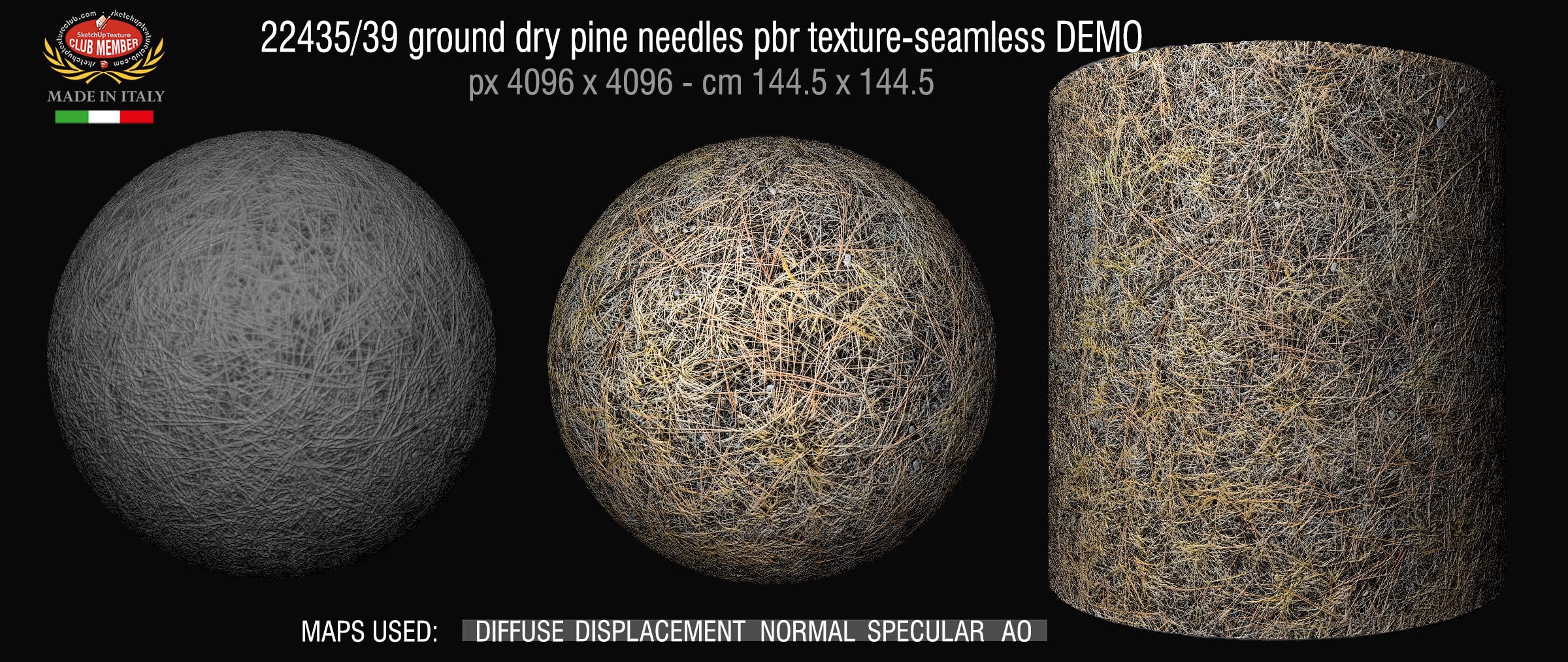 22435_39 ground dry pine needles PBR texture seamless DEMO