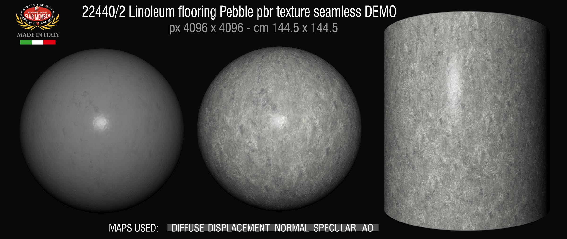 22440/2 Linoleum flooring Pebble pbr texture seamless DEMO