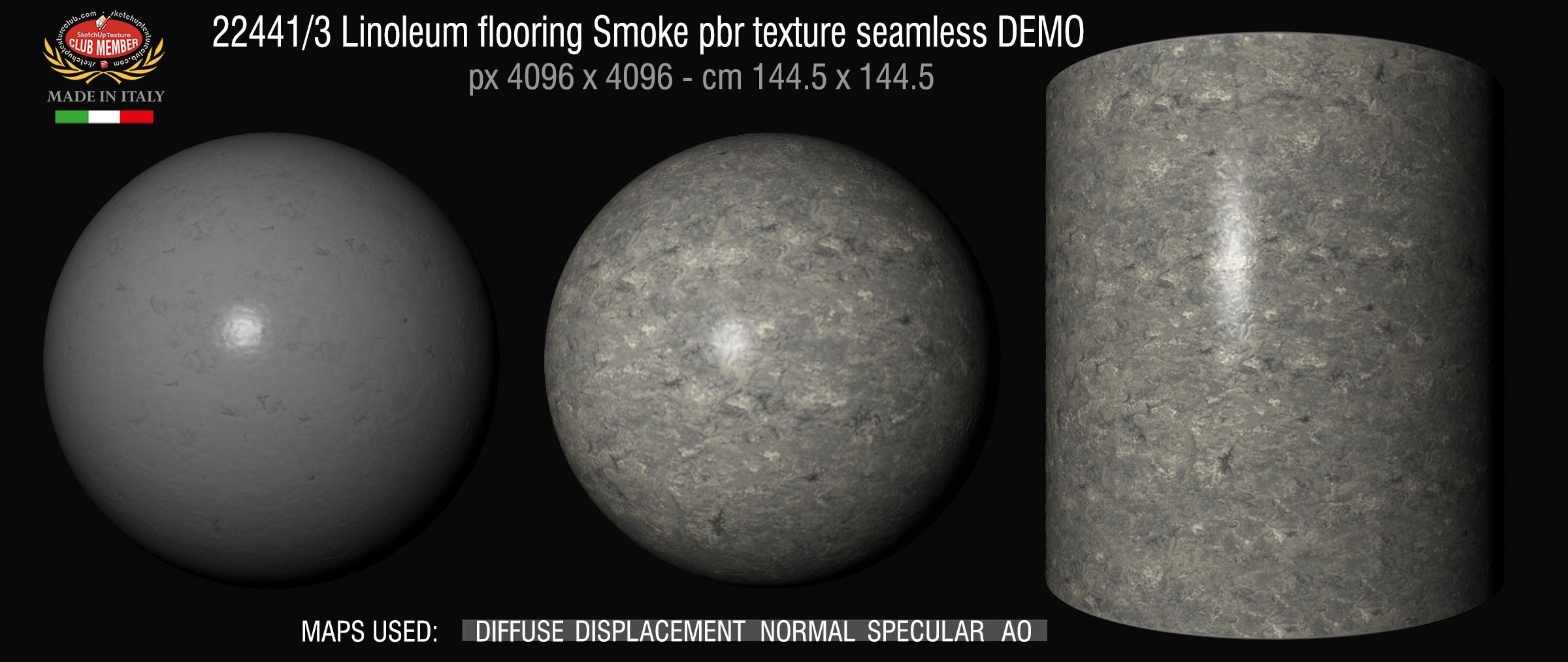 22441_3 Linoleum flooring Smoke pbr texture seamless DEMO